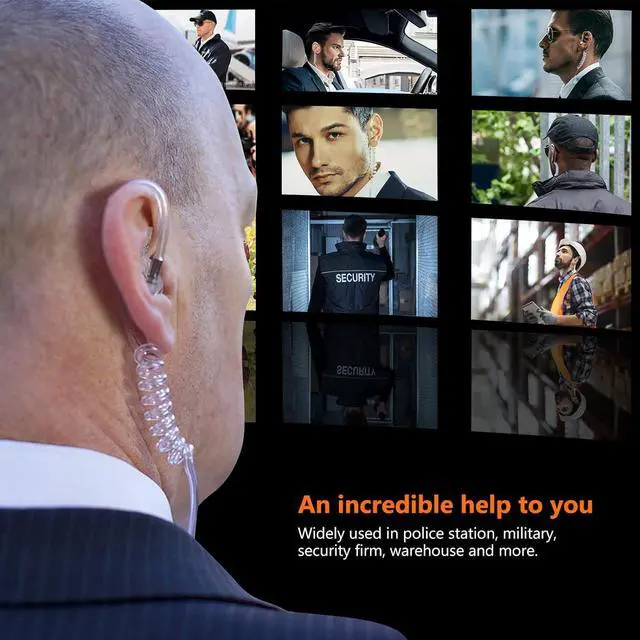 Alt view image 7 of 7 - Zeadio 3.5mm Receiver/Listen ONLY Surveillance Headset Earpiece with Acoustic Tube and Earmold Earpiece for Smartphone, Two-Way Radios, Transceivers and Radio Speaker Mics Jacks (Pack of 2)