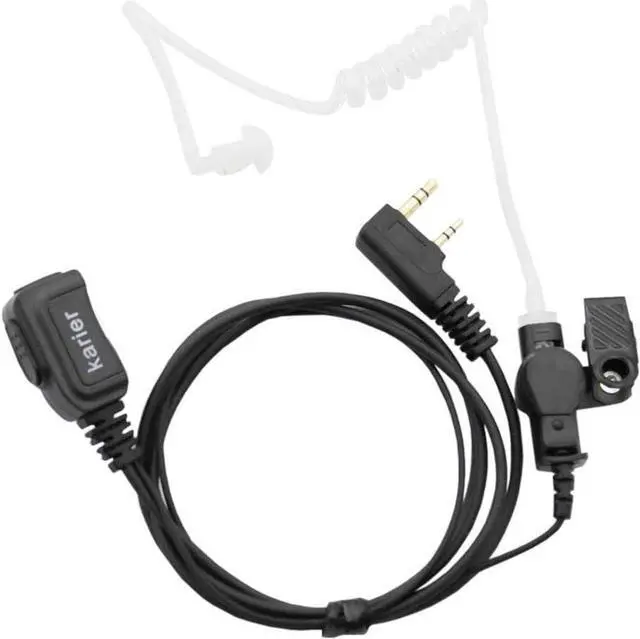 Alt view image 5 of 6 - Karier 2 Pin Earpiece Headset with PTT Mic and Transparent Acoustic Tube for Kenwood Nexedge Hytera Puxing Wouxun Radio UV-82 UV-5R BF-F9 BF-888S TK260 TH-215 H-777 RT21 GT-3TP (5 Pack)