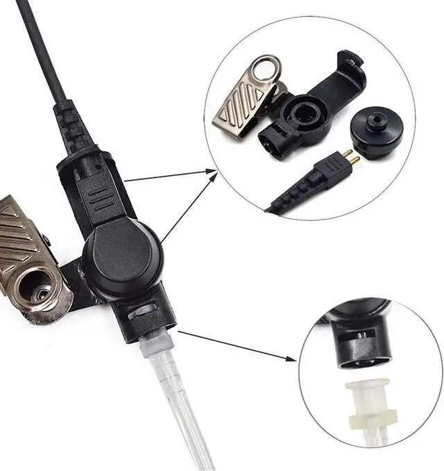 Alt view image 2 of 7 - 2 Wire Acoustic Tube Earpiece Mic Headset Mic Compatible with Motorola XTS 1500 XTS 2500 XTS 3000 XTS 3500 XTS 5000 XTS 5000R HT 1000 JT 1000 MTX 9000 MTS 2000 GP 9000 Two-Way Radio