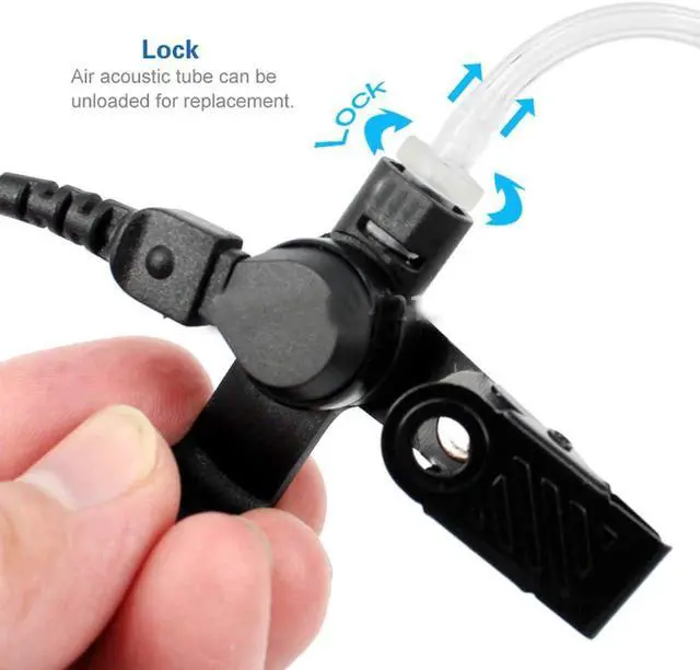 Alt view image 5 of 7 - 2 Wire Acoustic Tube Earpiece Mic Headset Mic Compatible with Motorola XTS 1500 XTS 2500 XTS 3000 XTS 3500 XTS 5000 XTS 5000R HT 1000 JT 1000 MTX 9000 MTS 2000 GP 9000 Two-Way Radio