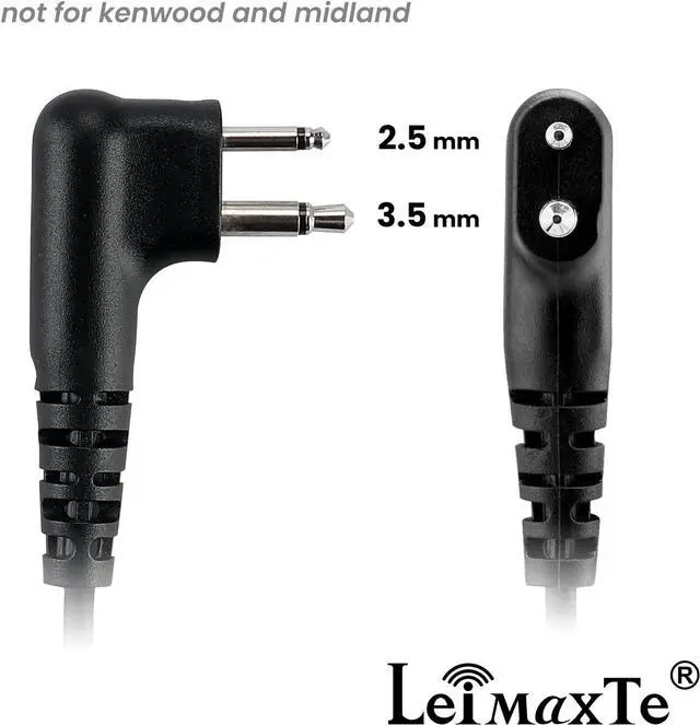 Alt view image 2 of 7 - LEIMAXTE RDM2070D Earpiece for Motorola,Compatible CLS1110 CLS1410 CP185 CP200D RDU4100 2 Way Radio Headset with Mic PTT 2 Pin FBI Security Acoustic Tube Surveillance e Walkie Talkie Headphone