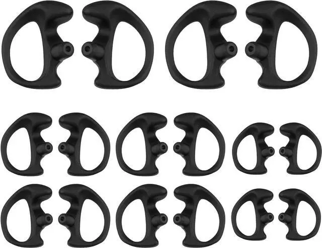 Main image of POFENAL Universal Replacement Insert Silicone Soft Earmold for Baofeng Motorola Kenwood Retevis Midland Two Way Radios Headset (Black, 8 Pair, Large_2 Pair; Medium_4 Pair; Small_ 2 Pair)