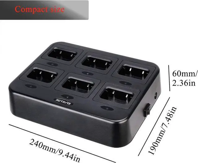 Alt view image 7 of 7 - Retevis RT68 NR10 Six-Way Charger, Multi Unit Rapid Charger for Retevis RT68 NR10 Walkie Talkie and Battery (1 Pack)