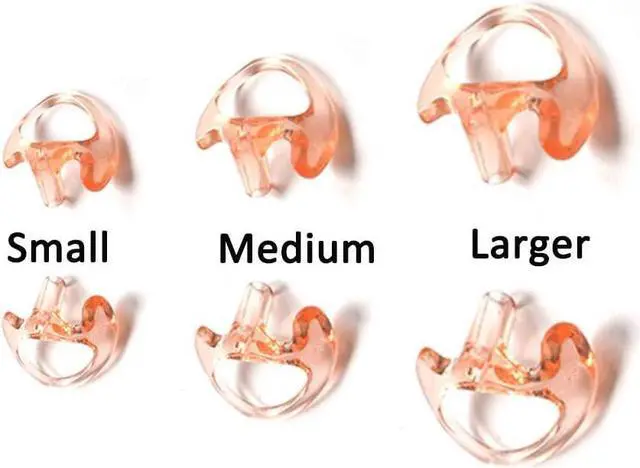 Alt view image 4 of 4 - HYS Silicon Earmold Ear pier Replacement Earmold Earbud Earplug for Motorola Kenwood Two-Way Radio Law Enforcement Earpiece Air Acoustic Coil Tube Audio Kits