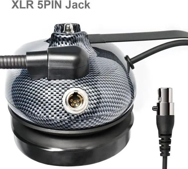 Alt view image 4 of 7 - Carbon Fiber Style Behind The Head Two Way Radio Headset with Cord Cable, Volume Control Knob, 3.5mm Input Jack for Kenwood and BaoFeng 2-Pin Radios