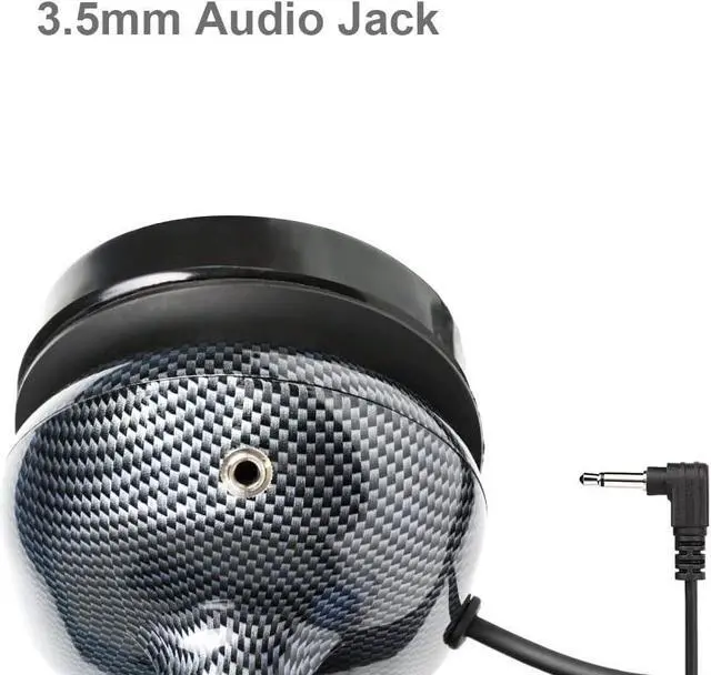 Alt view image 5 of 7 - Carbon Fiber Style Behind The Head Two Way Radio Headset with Cord Cable, Volume Control Knob, 3.5mm Input Jack for Kenwood and BaoFeng 2-Pin Radios