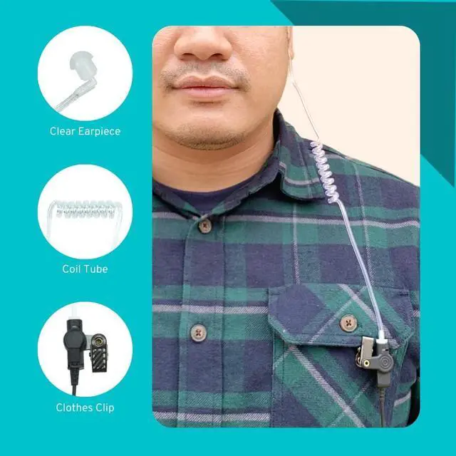 Alt view image 4 of 7 - Maximalpower 3.5mm Surveillance Plug Coil Tube Earbud Audio Kit for Two-Way Radios RH617-1 N x 10 Pack