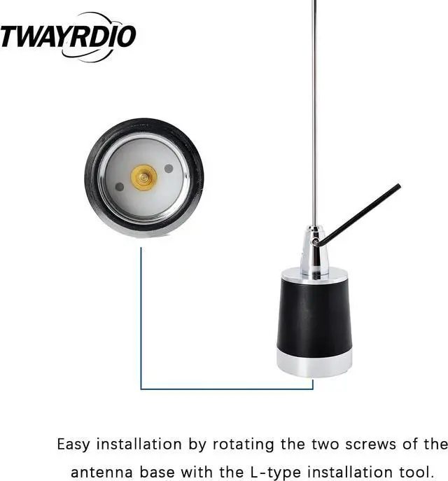 Alt view image 7 of 7 - TWAYRDIO NMO Dual Band Antenna, 144MHz VHF and 430MHz UHF Two Way Antenna for Motorola Kenwood Icom Vertex Blackbox HYT Hytera Mobile Radios, Requires NMO Mount
