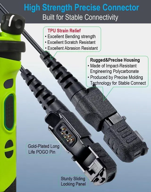 Alt view image 3 of 7 - commountain XPR 3500e XPR 3300e Earpiece with Mic Compatible with Motorola Radios XPR 3300, XPR 3500, XPR3300e, XPR3500e, XPR3300, XPR3500, XPR 3000e G Shape Headset with PTT Microphone