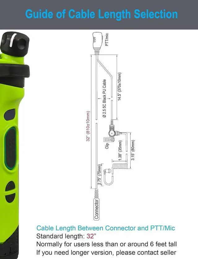 Alt view image 7 of 7 - commountain XPR 3500e XPR 3300e Earpiece with Mic Compatible with Motorola Radios XPR 3300, XPR 3500, XPR3300e, XPR3500e, XPR3300, XPR3500, XPR 3000e G Shape Headset with PTT Microphone