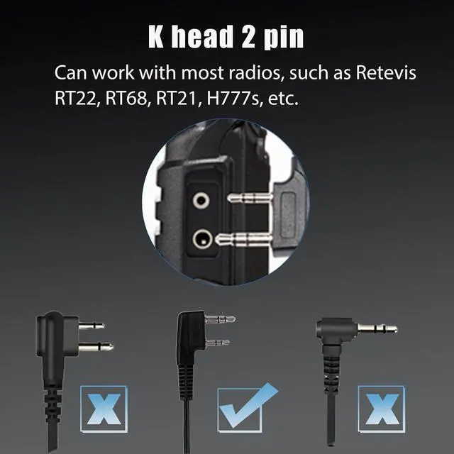 Alt view image 4 of 7 - Retevis Clear Earhook Ear Pieces for Walkie Talkie 2 Pin, Coil Tube, Compatible RT22 RT21 H-777 RT68 H-777S RT22S RT15 RB29 Two Way Radios, 2 Way Radio Earpiece with Mic(10 Pack)
