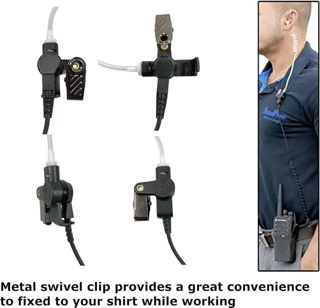 Alt view image 5 of 7 - MaximalPower 2-Pack 3.5mm Listen Only Acoustic Tube Earpiece with One Pair Medium Earmolds for Two-Way Radios | Compatible with Motorola, Vertex, Hytera Radios for Surveillance, Police, Security