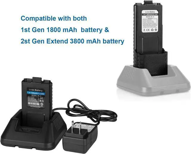 Alt view image 5 of 6 - Li-ion Battery Desktop Charger for Baofeng UV-5R UV-5RA UV-5RB UV-5RC UV-5RD UV-5RE UV-5RePlus TYT TH-F8 Two Way Radio with USB Cable