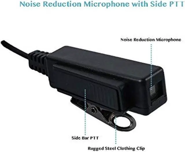Alt view image 2 of 7 - Caroo XPR 7550e Earpiece for Motorola 5 Pack, 2 Wire Headset with One Pair Medium Earmolds for Motorola APX6000 XPR6350 7350 7350e 7580 7580e 2 Way Radio Walkie Talkie