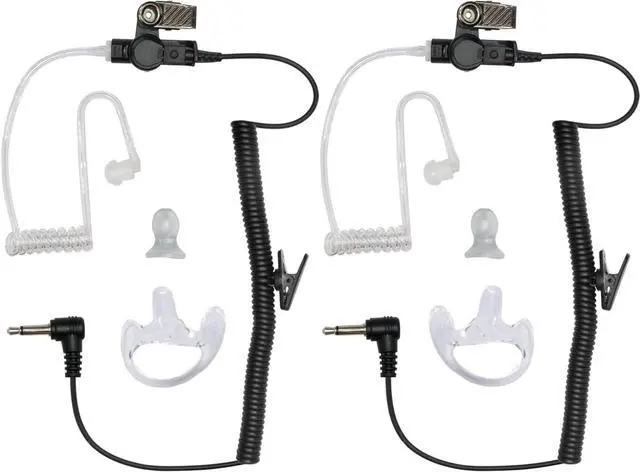 Main image of Reyinl 3.5mm Receiver/Listen Only Surveillance Headset with Clear Coil Tube for Two Way Radios-Pair