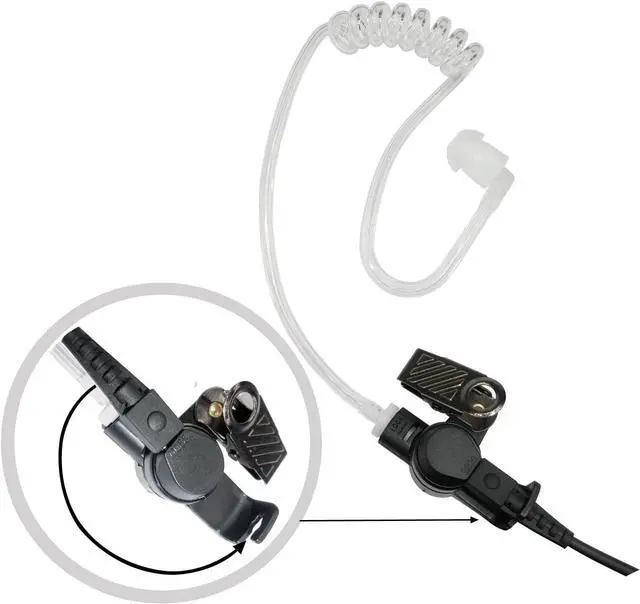 Alt view image 3 of 7 - Reyinl 3.5mm Receiver/Listen Only Surveillance Headset with Clear Coil Tube for Two Way Radios-Pair