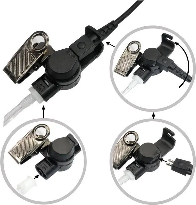 Alt view image 5 of 7 - Reyinl 3.5mm Receiver/Listen Only Surveillance Headset with Clear Coil Tube for Two Way Radios-Pair