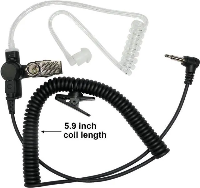 Alt view image 7 of 7 - Reyinl 3.5mm Receiver/Listen Only Surveillance Headset with Clear Coil Tube for Two Way Radios-Pair