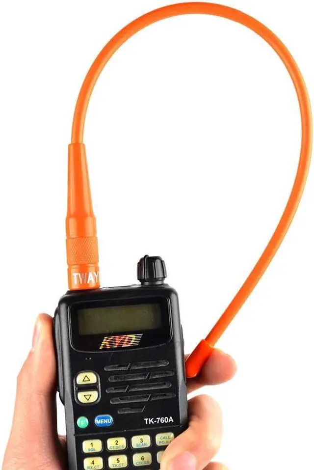 Alt view image 6 of 6 - TWAYRDIO SMA Male 15inches Walkie Talkie Antenna for YAESU VX150 VX6R FT50 FT60 FT70D FT3DR FT5DR, 144/430MHz Orange Soft Whip Handheld Radio Antenna for ICOM TYT UV380 UV8000E WOUXUN KG-UV8D KG-UV9D