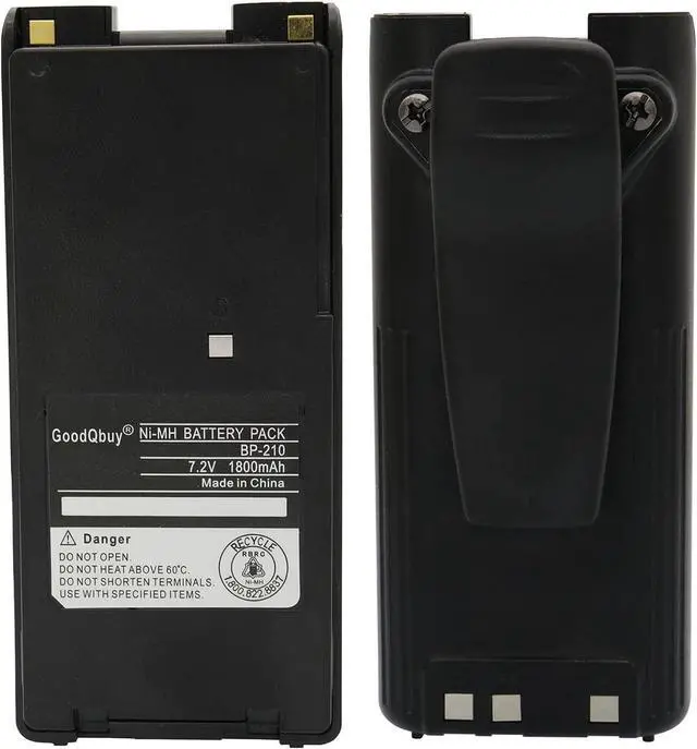 Alt view image 2 of 7 - GoodQbuy 1800mAh Replacement Two-Way Radio Battery Packs BP-209 BP-210 BP-222 BP-209N BP-210N BP-222N Compatible with ICOM Radios C-A6 IC-A24 IC-F30GT IC-F30GS IC-F40GT IC-F40GS IC-F3GT IC-F3GS IC-V8