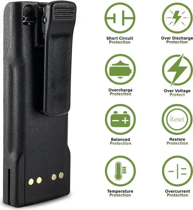 Alt view image 3 of 7 - JINTION Battery Compatible with Motorola MT2000 MTS2000 NTN7143 NTN7143A NTN7144 NTN7143B Digital Portable Two-Way Radio NiMHh 7.2V 1800mAh