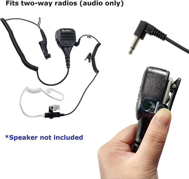 Alt view image 3 of 5 - MaximalPower RHF 617-1N X2 3.5mm RECEIVER/LISTEN ONLY Surveillance Headset Earpiece with Clear Acoustic Coil Tube Earbud Audio Kit For Two-Way Radios -2 Pack