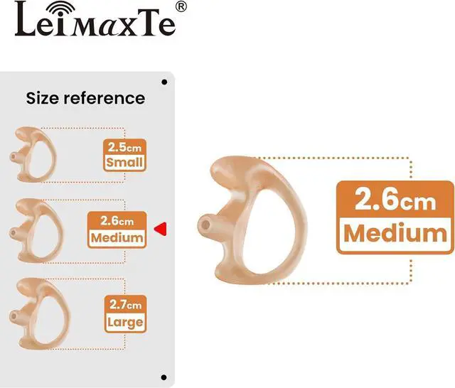 Alt view image 2 of 5 - LEIMAXTE Earmold Earbud for Acoustic Tube Earpiece Motorola Kenwood Two-Way Radio Acoustic Coil Tube Audio Kits Pink2 Pairs-Medium