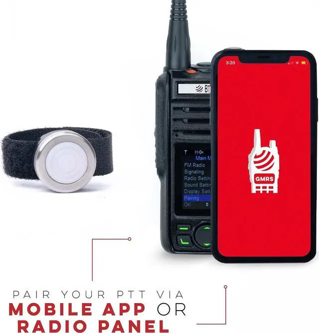 Alt view image 2 of 7 - BTECH BS-PTT Wireless PTT (Push-to-Talk) Device - Compatible with GMRS-PRO Radios and HFP Bluetooth Headsets for Effortless Wireless Communication
