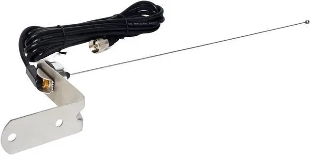 Alt view image 2 of 5 - HYS VHF NMO Antenna, 17.9 Inches Whip Antenna with NMO Mount 4meter (13.1ft) PL259(UHF Male) RG58 Coax Cable and L Shape Bracket for Yaesu Kenwood Midland Motorola Mobile Radio