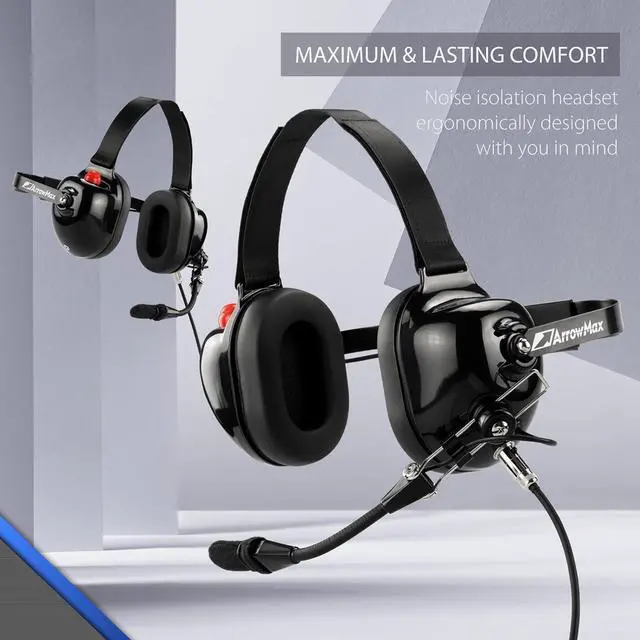 Alt view image 2 of 7 - Arrowmax AHDH0032-BK-M9 Noise Cancelling Headset for Motorola APX4000 XPR7350E XPR7380E XPR7550E XPR7580E