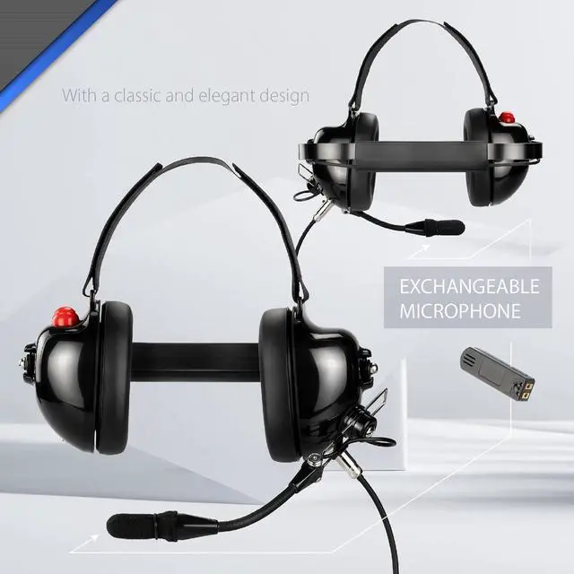 Alt view image 4 of 7 - Arrowmax AHDH0032-BK-M9 Noise Cancelling Headset for Motorola APX4000 XPR7350E XPR7380E XPR7550E XPR7580E