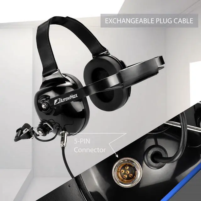 Alt view image 5 of 7 - Arrowmax AHDH0032-BK-M9 Noise Cancelling Headset for Motorola APX4000 XPR7350E XPR7380E XPR7550E XPR7580E