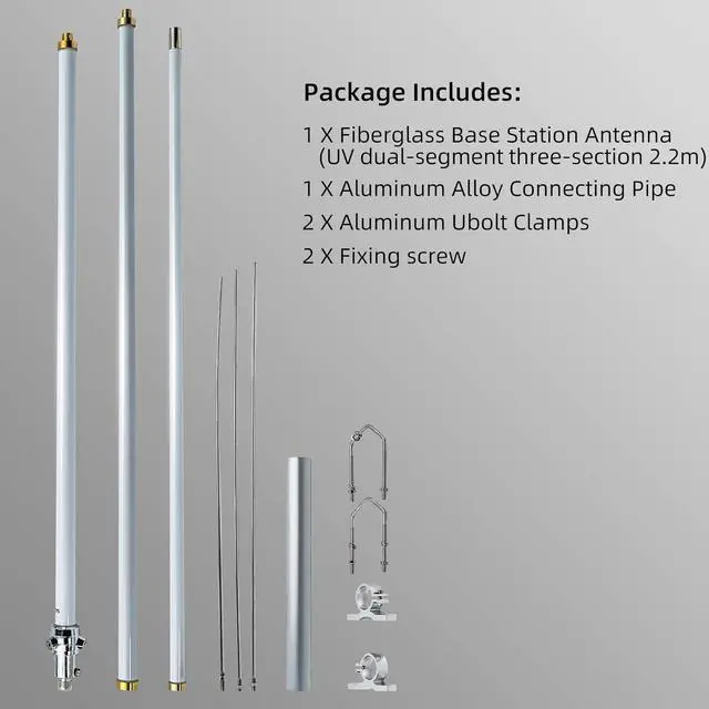 Alt view image 7 of 7 - Retevis MA05 Mobile Radio Antenna,144/430MHz High Gain Fiberglass Omni-Directional Base Antenna,Dual-Band 2m/70cm Base/Repeater Antenna,for Retevis RT97 RT95 RA25 AnyTone Mobile Transceiver(1 Pack)