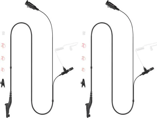Main image of commountain APX 6000 XPR 7550e Earpiece w/Mic for Motorola Radios APX 8000 APX 7000 4000 XPR 7350e 7580e 7380e XPR 7550 7350 APX6000 APX7000 APX8000 XPR7550e, Two Wire Surveillance Headset-2 Pack