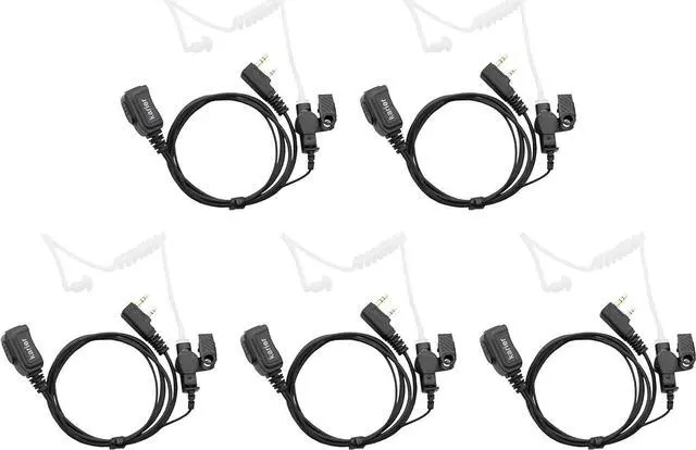 Main image of Karier 2 Pin Earpiece Headset with PTT Mic and Transparent Acoustic Tube for Kenwood Nexedge Hytera Puxing Wouxun Radio UV-82 UV-5R BF-F9 BF-888S TK260 TH-215 H-777 RT21 GT-3TP (5 Pack)