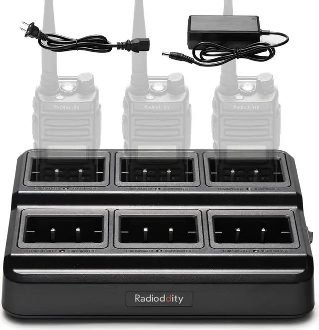 Main image of Radioddity GM-30 GMRS Handheld Radio Six-Way Charger Multi-Unit Charger Station, Compatible for BL-13UV Battery, Use for TD-H5 P15UV UV-88 RT-85 GM-15 MU-5, 1 Set