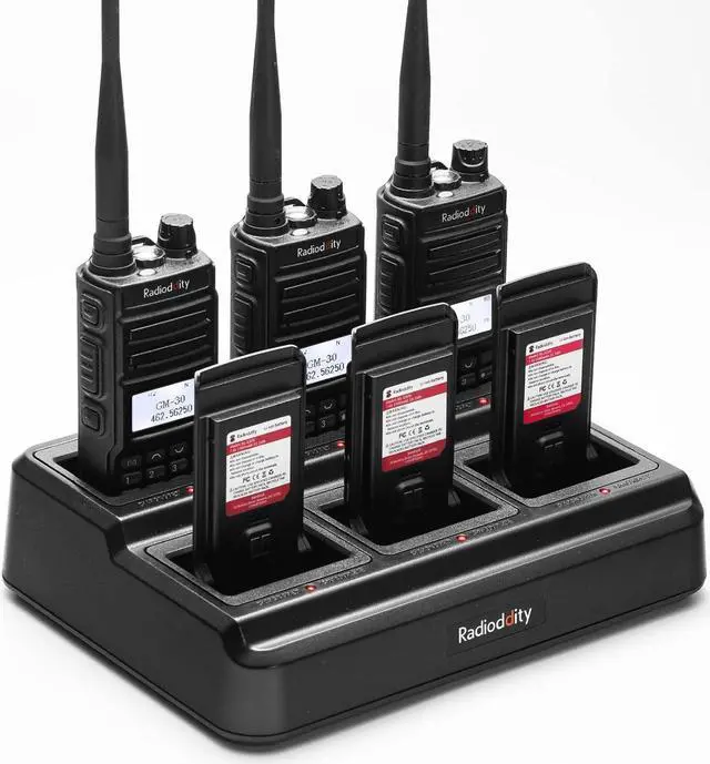 Alt view image 2 of 7 - Radioddity GM-30 GMRS Handheld Radio Six-Way Charger Multi-Unit Charger Station, Compatible for BL-13UV Battery, Use for TD-H5 P15UV UV-88 RT-85 GM-15 MU-5, 1 Set