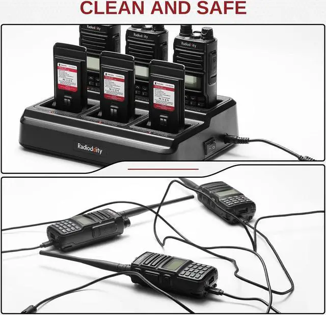 Alt view image 4 of 7 - Radioddity GM-30 GMRS Handheld Radio Six-Way Charger Multi-Unit Charger Station, Compatible for BL-13UV Battery, Use for TD-H5 P15UV UV-88 RT-85 GM-15 MU-5, 1 Set