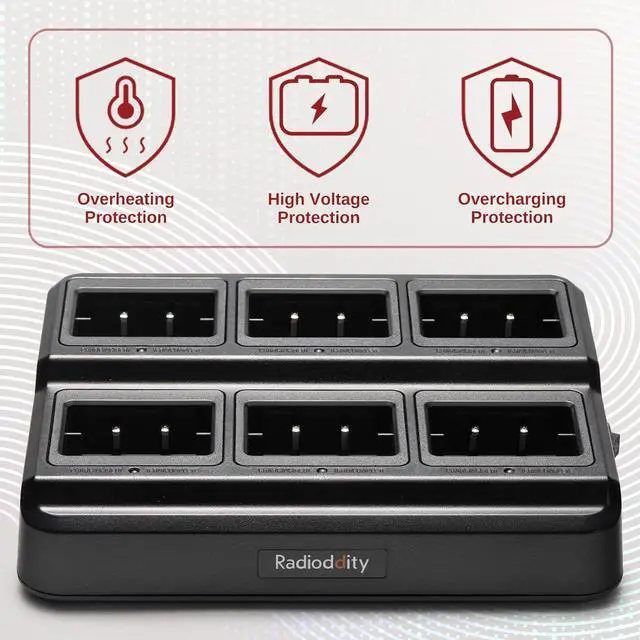 Alt view image 5 of 7 - Radioddity GM-30 GMRS Handheld Radio Six-Way Charger Multi-Unit Charger Station, Compatible for BL-13UV Battery, Use for TD-H5 P15UV UV-88 RT-85 GM-15 MU-5, 1 Set