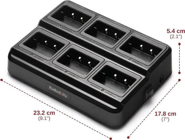 Alt view image 6 of 7 - Radioddity GM-30 GMRS Handheld Radio Six-Way Charger Multi-Unit Charger Station, Compatible for BL-13UV Battery, Use for TD-H5 P15UV UV-88 RT-85 GM-15 MU-5, 1 Set