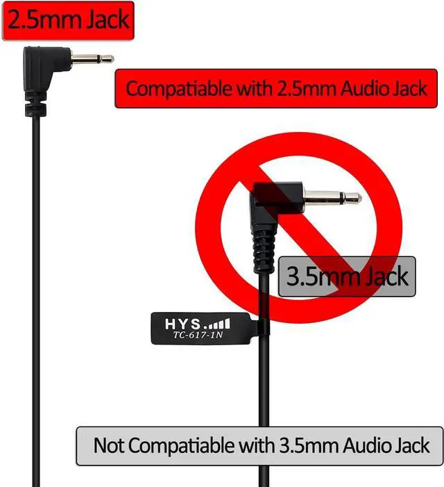 Alt view image 2 of 6 - HYS 2.5mm Receiver/Listen ONLY Surveillance Acoustic Tube Earpiece Headset Shoulder with One Pair Medium Earmolds(Left and Right)