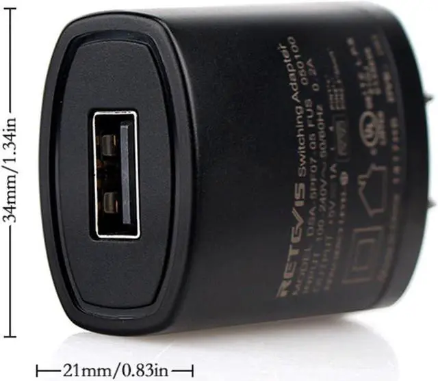 Alt view image 3 of 7 - Retevis H-777 Charger Adapter 5V 1A USB Adapter Charger for Retevis H-777 RT86 RT19 RT7 RT16 RT68 H777S RT49 RT18 RT27 RT17 RT47 RB26 RB48 NR10 Walkie Talkie Retekess V-112 V-115 FM Radio (1 Pack)