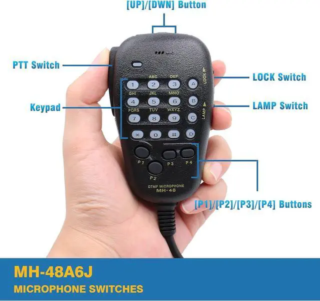 Alt view image 5 of 7 - Handheld Microphone Speaker MH-48A6J with Button for YAESU FT-2900R FT-8900R FT-7900R FT-1807 FT-7800R FT-1900R FT-1500M FT-8500M radios
