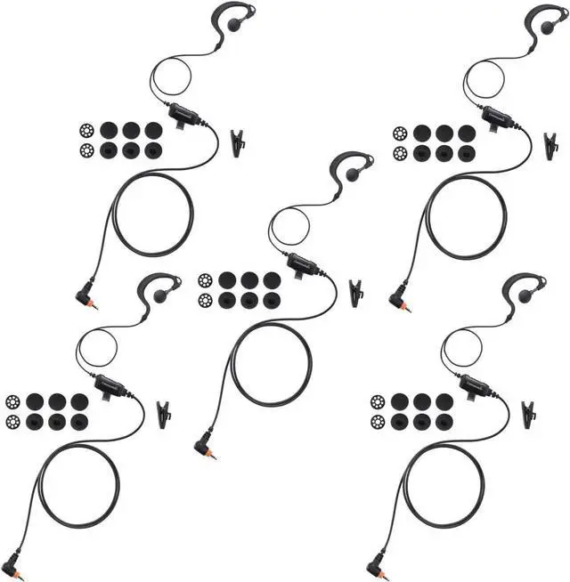 Main image of commountain SL300 SL3500e Earpiece with Mic Compatible for Motorola Radios TLK 100 TLK 110 SL7550 SL7550e SL7580 SL7580e SL7590 SL7590e SLN 1000 SL, TLK100 TLK110 SLN1000 G Earhook Headset-5 Pack