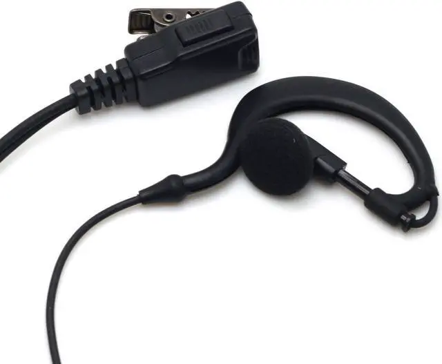 Alt view image 3 of 4 - Kymate G-Shape Ear Earpiece Headset with PTT Button & Mic for Kenwood Radio NX-200 TK-180 TK-380 TK-480 TK-2180 TK-3180 TKR-830 Multi-pin