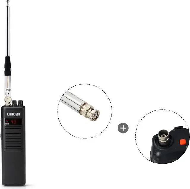 Alt view image 6 of 6 - HYSHIKRA 27Mhz 11meter 51inches BNC Telescopic CB Antenna for Cobra HH50WXST HH50 MRHH350FLT C75WXST HH38WXST Midland 75-822 75-785 MHS75 Uniden BC75XLT PRO401HH BC125AT Handheld Transceiver (ROD130)