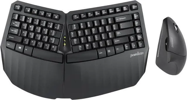 Main image of Perixx PERIDUO-813B US, Wireless Ergonomic Compact Keyboard & Vertical Mouse - Bundle with a Wireless PERIMICE-813 - Black - US English