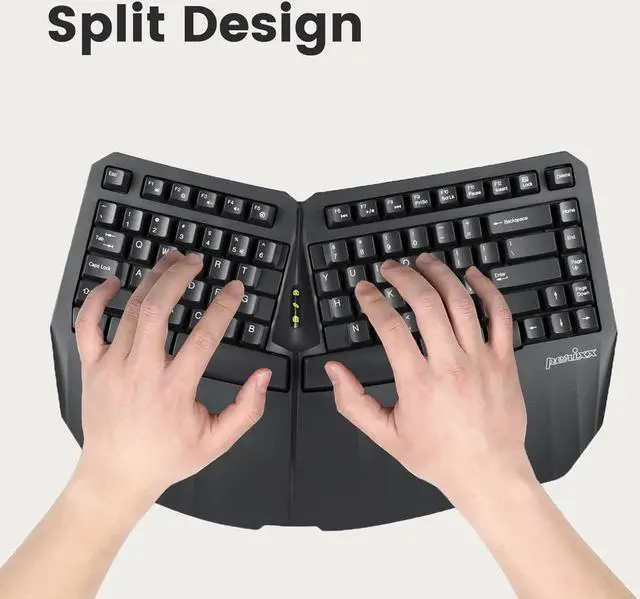 Alt view image 2 of 7 - Perixx PERIDUO-813B US, Wireless Ergonomic Compact Keyboard & Vertical Mouse - Bundle with a Wireless PERIMICE-813 - Black - US English