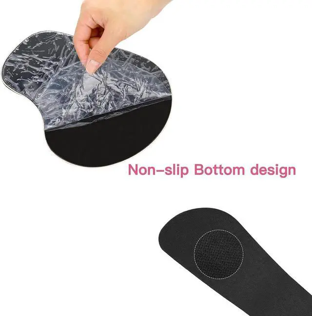 Alt view image 7 of 7 - MOSISO Wrist Rest Support for Mouse Pad&Keyboard Set, Curved Peony Ergonomic Mousepad&Coaster Non-Slip Base Home/Office Pain Relief&Easy Typing Cushion with Neoprene Cloth&Raised Memory Foam, Black