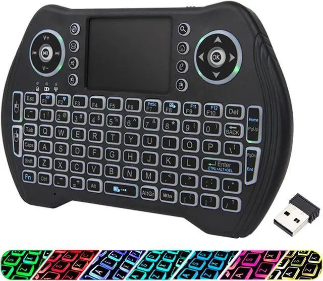 Main image of EASYTONE Backlit Mini Wireless Keyboard Touchpad Mouse Combo with Rechargable Li-ion Battery Multi-Media Keys, Handheld Keyboard for Android TV Box, Smart TV, X-Box, PC, Android Windows Linux MacOS